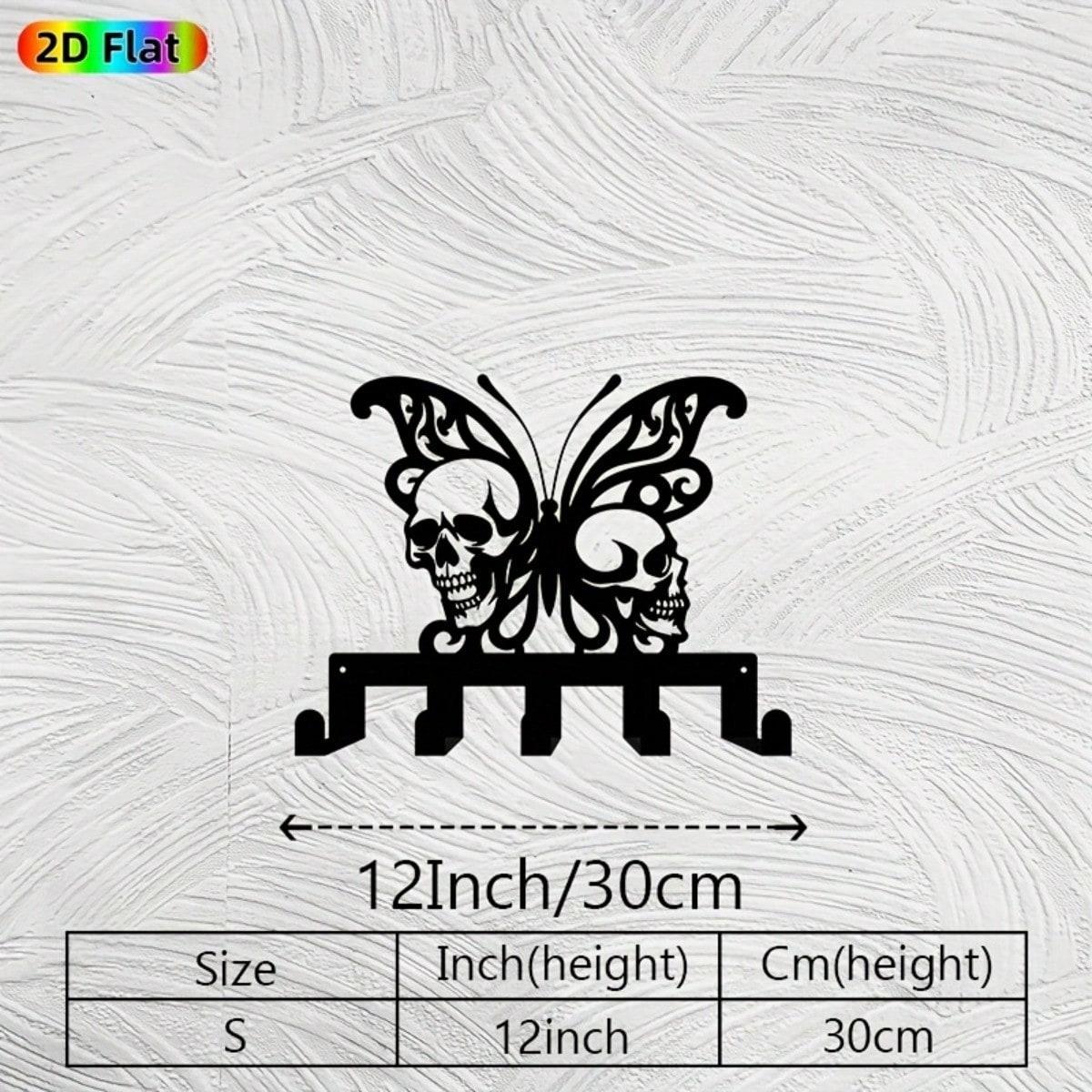 Готический череп настенный декор Металлическая ключница с 5 крючками Прочная железная ключница TY-100913