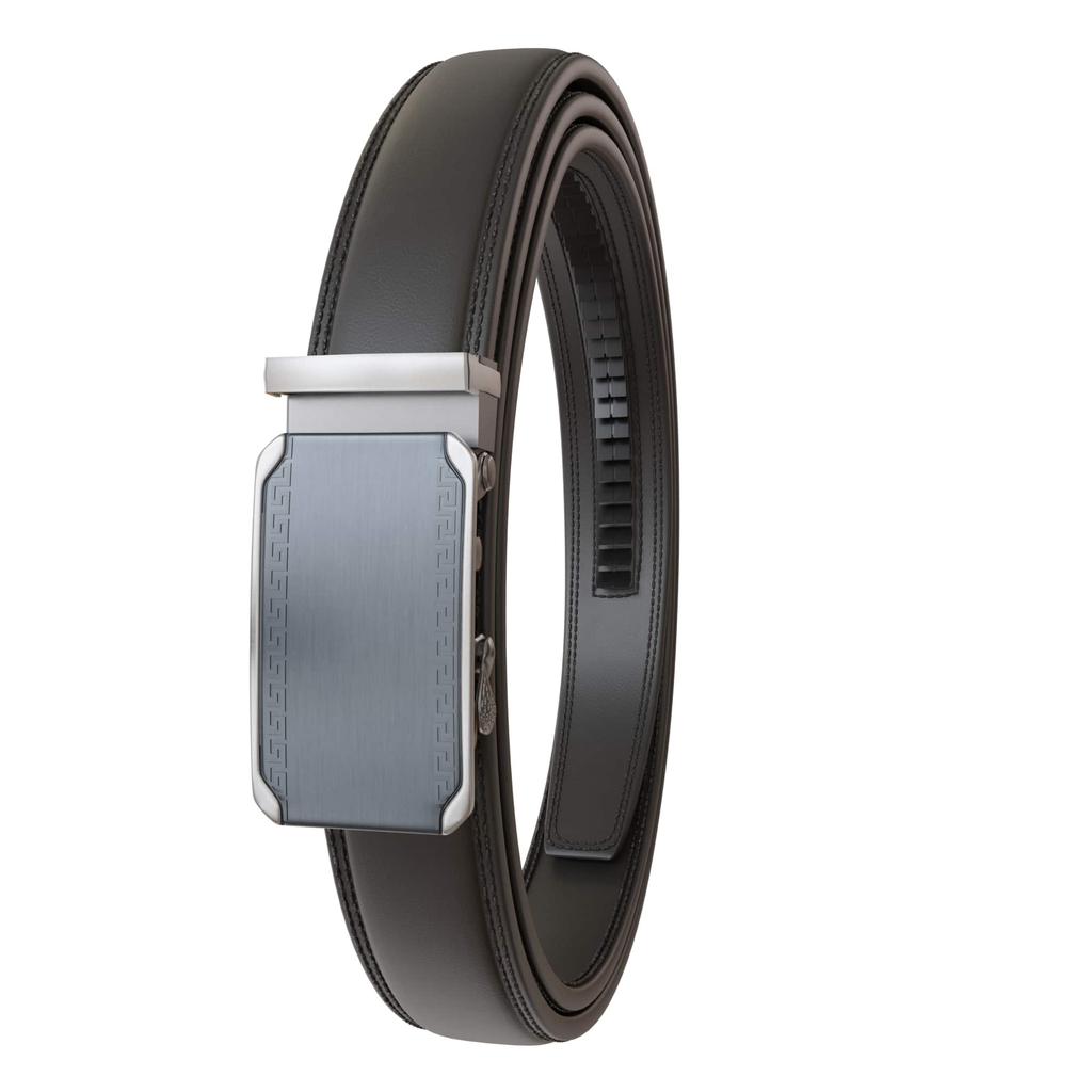 Übergrößen Herren Leder Automatikgürtel kürzbar 160cm Schwarz