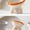 Ceramic Pet High Foot Bowl Cute Dog Food Feeding Basin Cats Drinking Feeder  Kitten Puppy