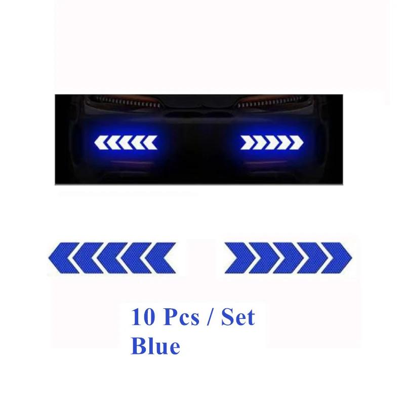 4/20pcs Car Reflective Arrow Sticker Safety Warning Sticker for Car Bumper Trunk Reflector Hazard Tape Car Styling Luminous Film