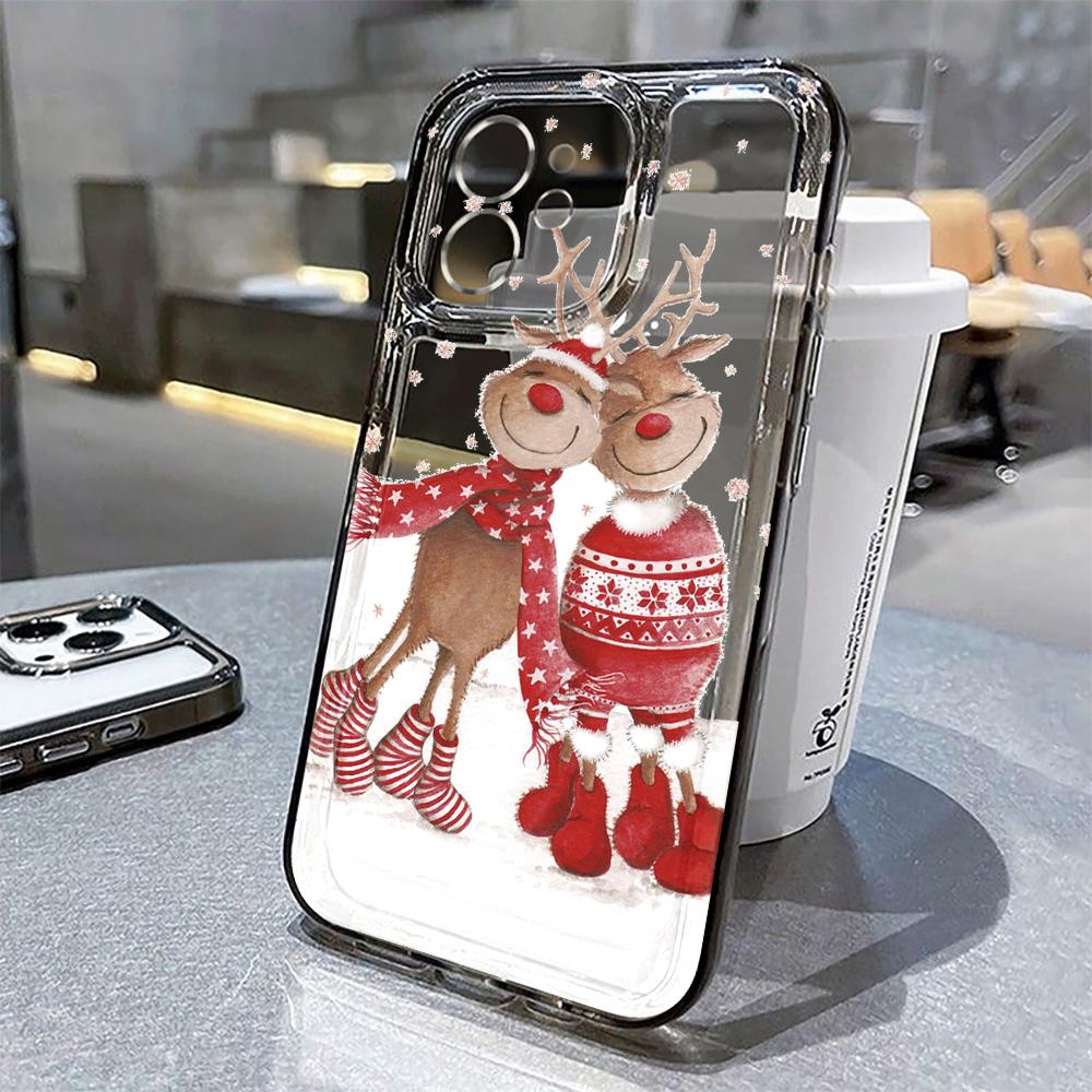 Silicone Christmas Phone Case For iPhone 16 Pro Funda iPhone 14 15 13 Pro Max 11 12 XR X XS 7 8 Plus SE 16promax 15promax Cover