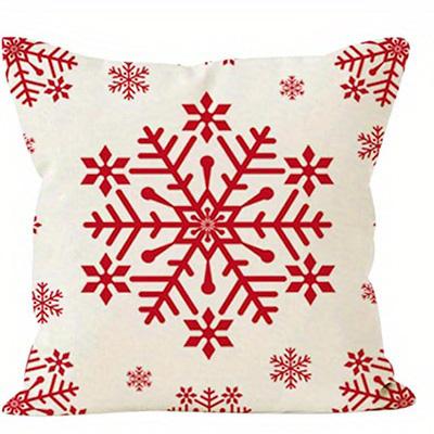 Short Plush Material Pillowcasehome Decor Merry Christmas And Snowflake Pattern Cushions Pattern Cushion Cover Suitable For Sofa