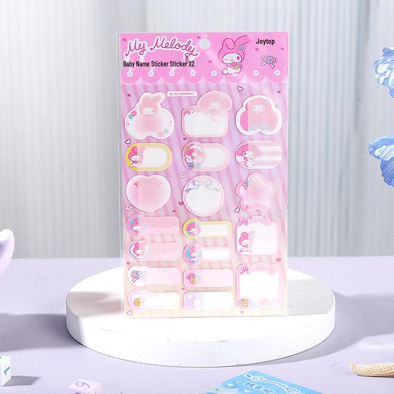 Sanrio Kids  Waterproof Cartoon Name Stickers for School Supplies my melody