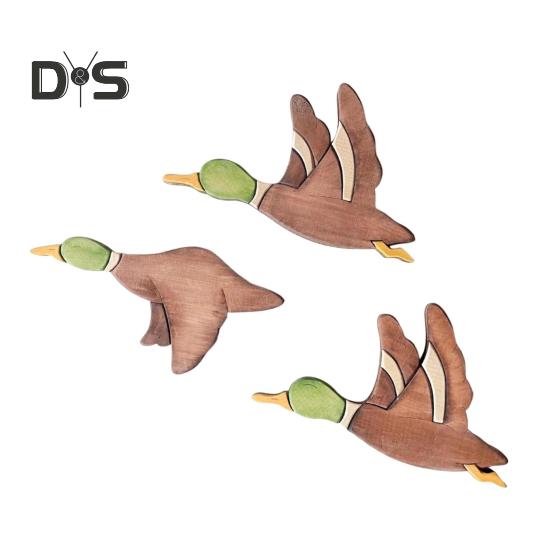 

3 шт. настенное искусство с птицами, деревянные летающие птицы, кряква, украшение в деревенском стиле для гостиной, спальни, кухни, офиса Sets