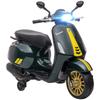 Patinete Elétrico Infantil Vespa 6 V dim. 107L x 47L x 73A cm Porta USB de Música MP3 Farol 2 Rodas de Treinamento - Verde