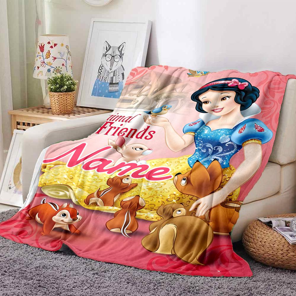 Custom Name Princesses Gowns flannel Blanket for Super Soft Cute Comfort Blanket for Travel Bedding Couch Sofa Blanket