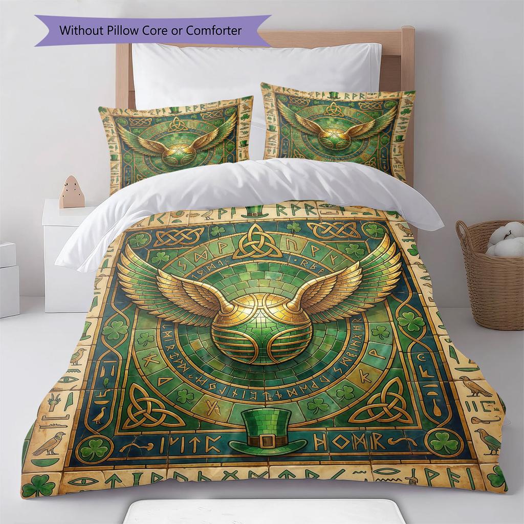Legendary Mural Pattern Bedding Quilt Set Quilt Cover Pillowcase Home Decoration Birthday Gift (1 * Duvet Cover + 2 * Pillowcase, Without Core)