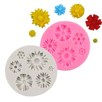 Silicone Fondant Mold 3D Flower Cake Candy Chocolate Pastry Sugarcraft Baking Mould Cake Decorator Tool Fondant Pan Baking Tray