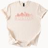 Boston Skyline Graphic T Shirt Minimalist Cityscape Outline Tee Massachusetts Landmark Bridge Urban Architecture Shirt Gift Idea