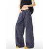 American Retro Light Dark Blue Plaid Casual Pants for Men and Women, Loose and Cool In Summer, Trendy Brand Wide-legged Lazy Long Pants