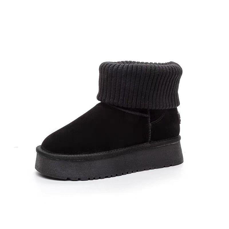 

Thickened snow boots women s short boots winter 2025 new comfortable velvet thermal cotton shoes flat short boots women s high 35 чёрный