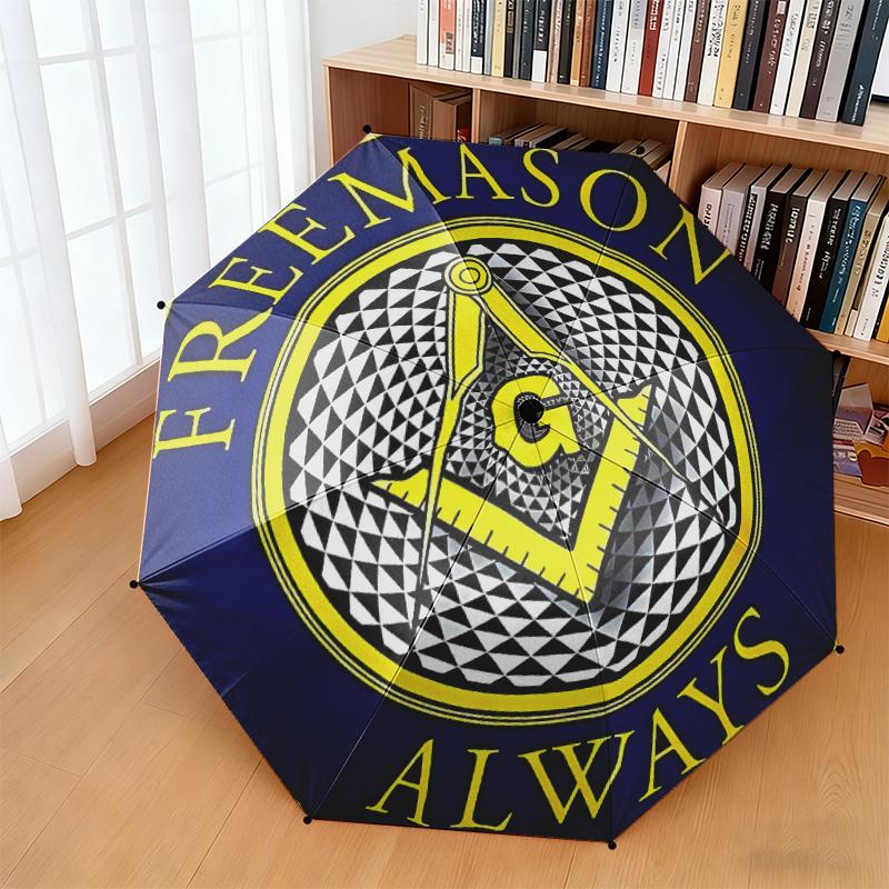 1pc Modern Freemasonry Umbrella Portable Folding Umbrella Iron Frame Hole Bone Structure Outdoor Home Umbrella