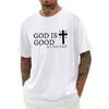 Mens Christian Shirts Shorts Sleeve Crewneck Jesus Cross Printed T Shirts Loose Graphic Tee