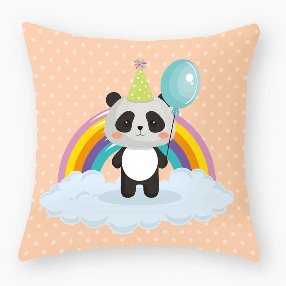 Cute Cartoon Panda Study Pillowcase Office Living Room Home Pillowcase Car Ornaments
