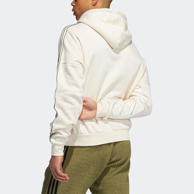 Adidas Originals Trefoil Stripe Solid Hoodie, Men Daily Casual Off-White Hoodie H31285