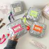 Waterproof Sanitary Pad Storage Pouch Silver Bowknot Design Portable Square Makeup Organizers For Women Travel Essential