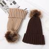 Ladies Women Soft Detachable Beanie Cap Knitted Hat Winter Cap Ski Hat