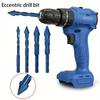 4 Stück hochharte Schrägkopf-Exzenterbohrer für Fliesen/Glas/Metall/Holz Bohwerkzeuge 6-12mm Bohrer-Set