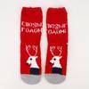 Ladies' Christmas Socks Coral Velvet Socks Cartoon Elk Half Velvet Socks Sleep Floor Socks