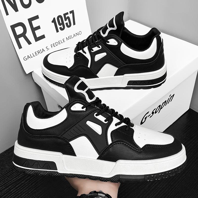 Autumn Men's Shoes New Breathable White Shoes for Men's Trendy Versatile Thick Sole Low Top Sports Shoes Casual Board Shoes