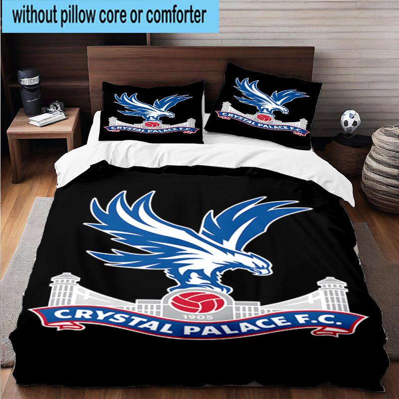 3pcs Crystal Fc Crest Printed Bedding Set Duvet Cover Closure Includes 1 Duvet Cover & 2 Pillowcases Bedding Sets Home Decor Gifts