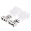 Pair of Car Battery Terminal Positive & Negative Connector Clamp Silver for 0 1 2 4 8 AWG Gauge