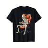 European Sizes Vintage Gaming Skeleton Graphic T-Shirt - Durable All-Season Comfort, Casual Crew Neck Short Sleeve Tee for Men