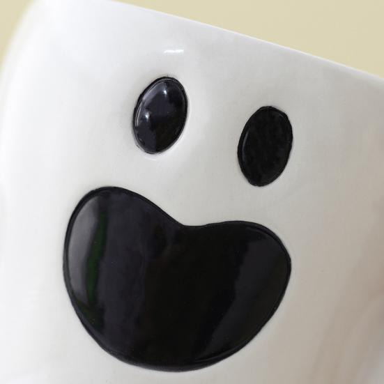 Halloween Ceramic Mug Cute Ghost Pumpkin Cup Reusable Spooky Coffee Cup with Lid Unique Halloween Party Gifts