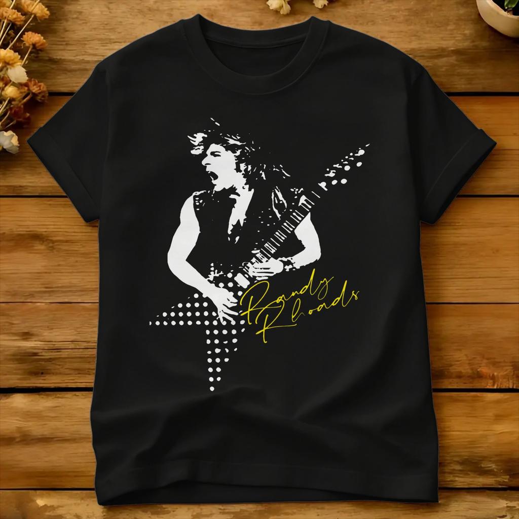 Randy Rhoads Retro Singer T Shirt Summer Novelty T Shirts Cotton Oneck 4xl 5xl 6xl Clothes Short Sleeve Y2k Casual Tops