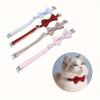 1 Pet Collar with Bow Adjustable Plaid Cat Collar Safety Buckle, Small Dog and Cat Collar Suitable for Holiday and Daily Wear