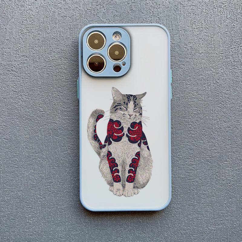 Japanese-style Colorful Cat Design Phone Case For iPhone 16 15 14 Pro Max Plus 11 12 13 Mini Pro Max XR X XS 7 8 SE2 Back Covers