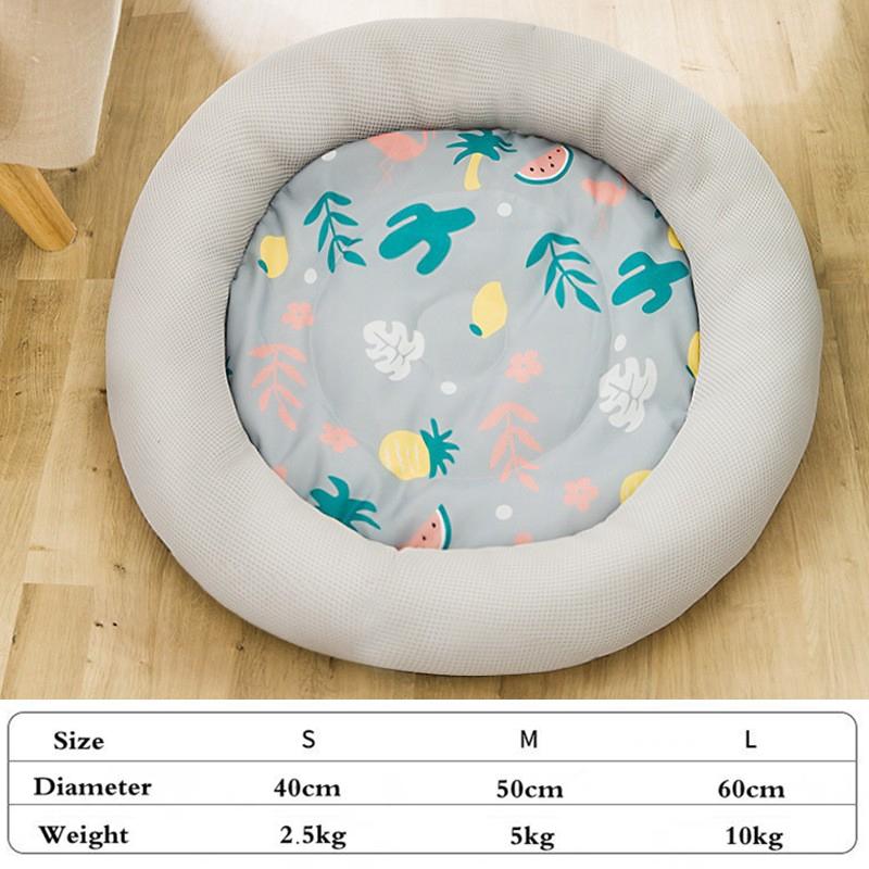 Summer Pet Dog Mat Cooling Ice Pad Dog Sleeping Round Mats For Dogs Cats Pet Kennel Top Quality Cool Cold Silk Dog Bed S-L