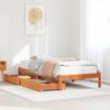 Vidaxl Bed Frame Without Mattress, Waxed Brown, 90X200 Cm, Solid Pine