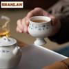65ml Retro Pflanzenasche Handgeschriebene Kalligraphie Hoher Fuß Teetasse Zen Teeschale Kanne Teeverkostung Persönliche Tasse Chazhan Meistertassen