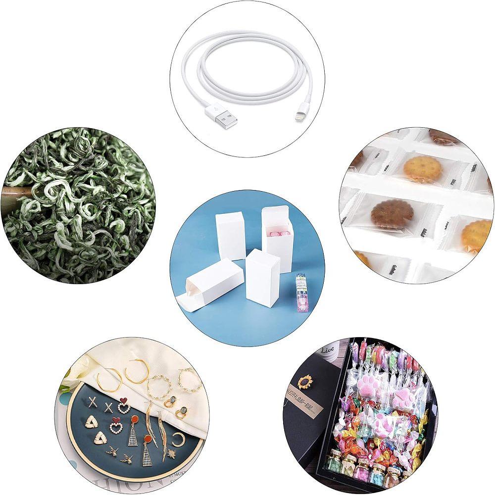 50pcs Fold Box Cardboard Gift Boxes for Bridal Birthday Party Christmas Rectangle White Box Size: 3x5x9.3cm