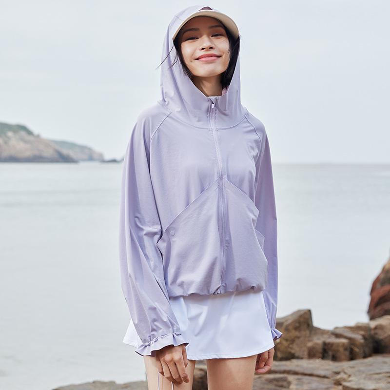 

Women’s Fashion Seamless Sun Protection Jacket High-End Outdoor UV Coat Loose Oversized Lightweight Sunscreen Top L фіолетовий