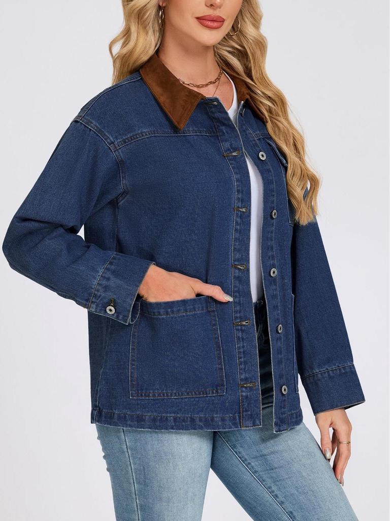 Giacca di jeans larga da donna stile 2025 - Manica lunga alla moda