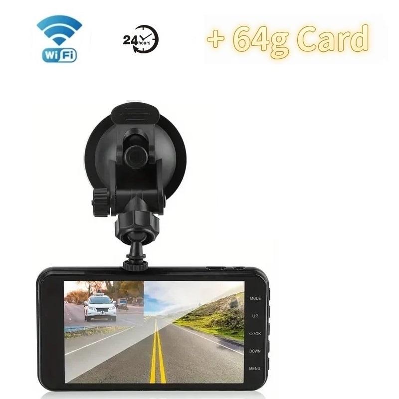 4-inch Dashcam, HD Dual-lens Touchscreen, WiFi Car Dashcam