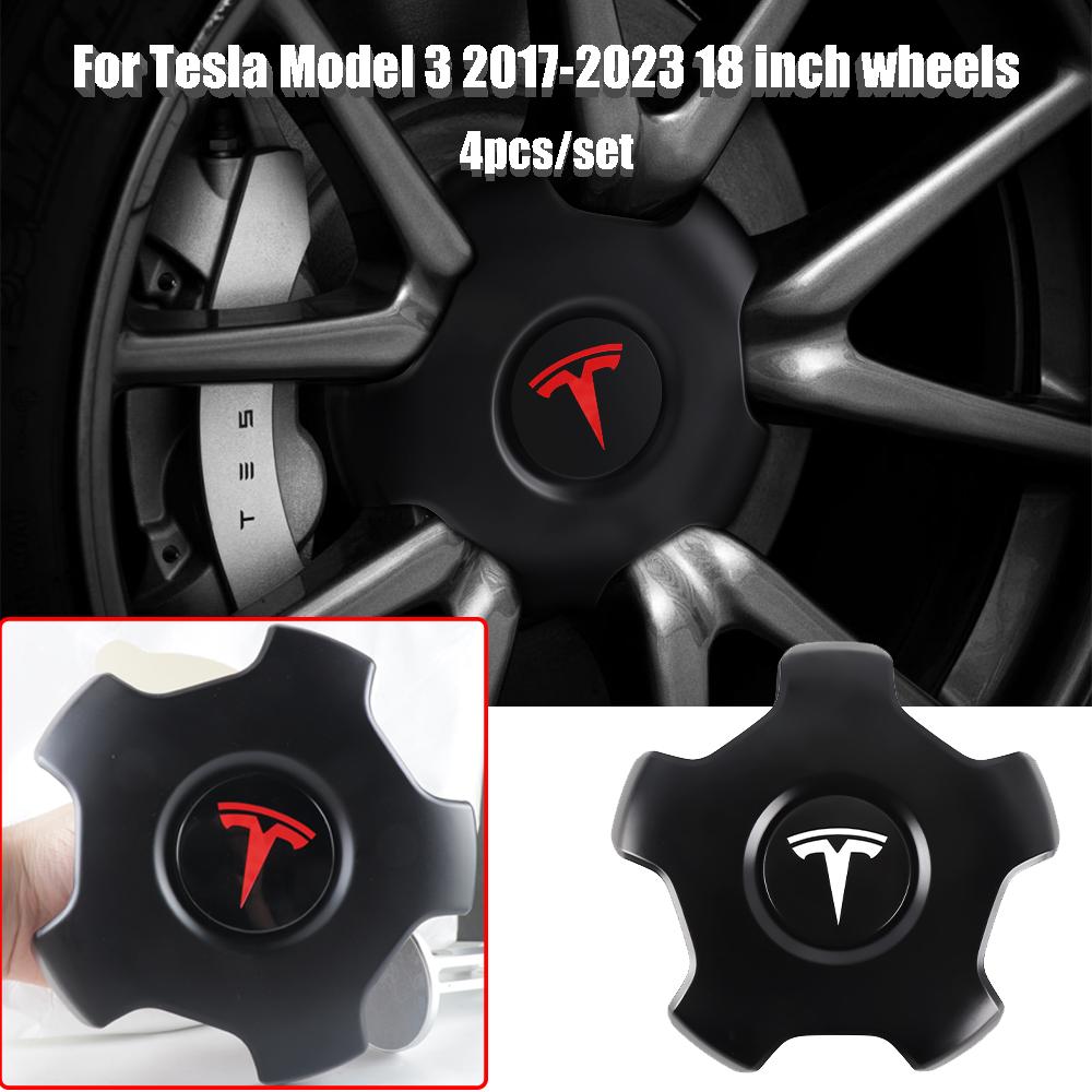 ALG1 4pcs/set ABS Wheel Center Caps Hub Covers For Tesla Model 3 2017-2023 18 Inch Wheels Five Claw Type Athletic Hubcaps1529680-A