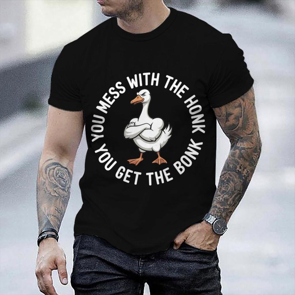 Funny Goose You Mess With The Honk Tshirt Unisex Sarcastic Goose Meme Graphic Tee Casual Short Sleeve Unisex Y2k Tops