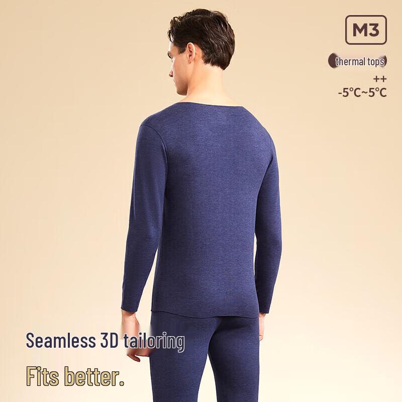 MIIOW Men's Thickened Wool & Silk Blend Thermal Base Layer Top
