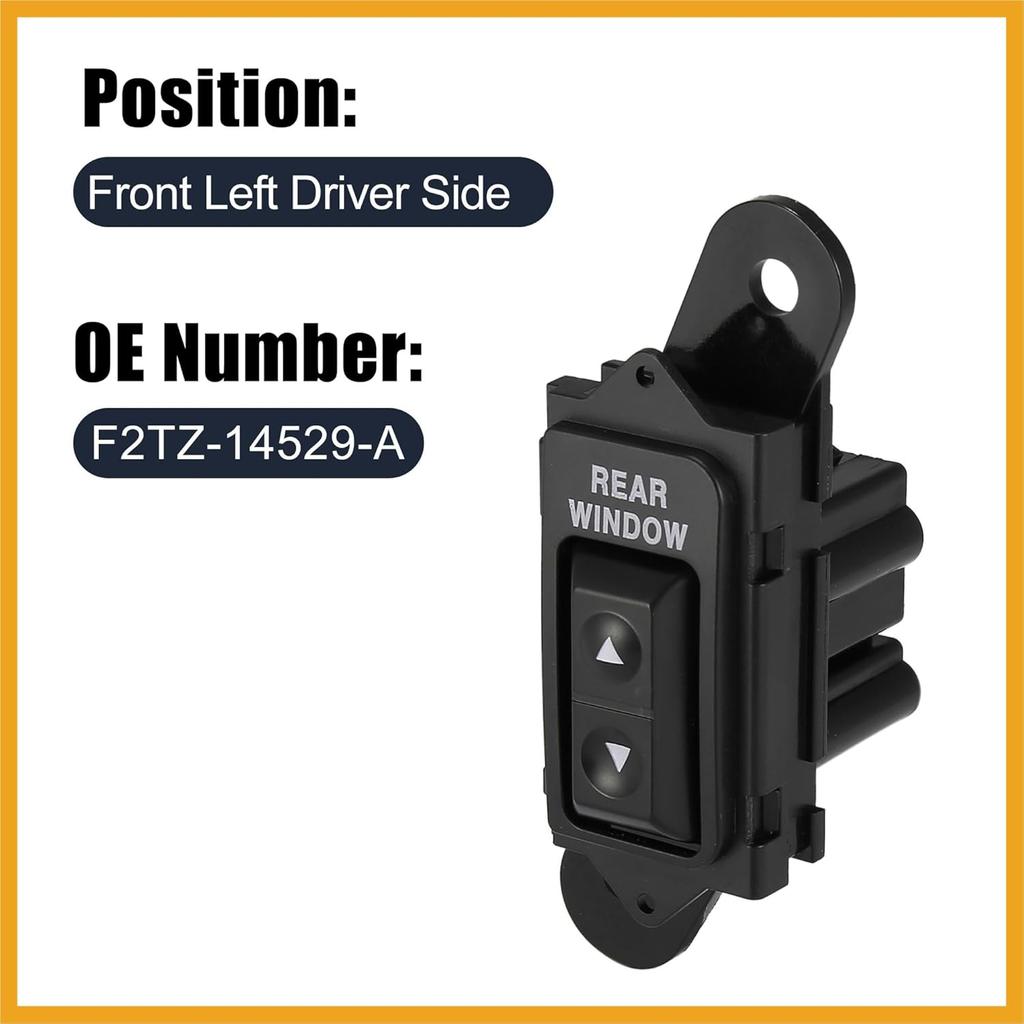 Master Driver Side Rear Power Window Door Switch F2TZ-14529-A Replacement for Ford Bronco 1992 1993 1994 1995 1996 Replacement