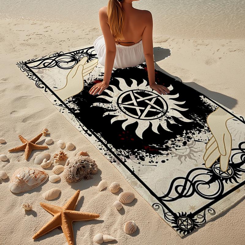 Natural Symbolism Beach Towel, Super Soft Microfiber, Gift for Her/Him, Birthday, for Pool, Beach, Travel, Home Decor Fan Gifts