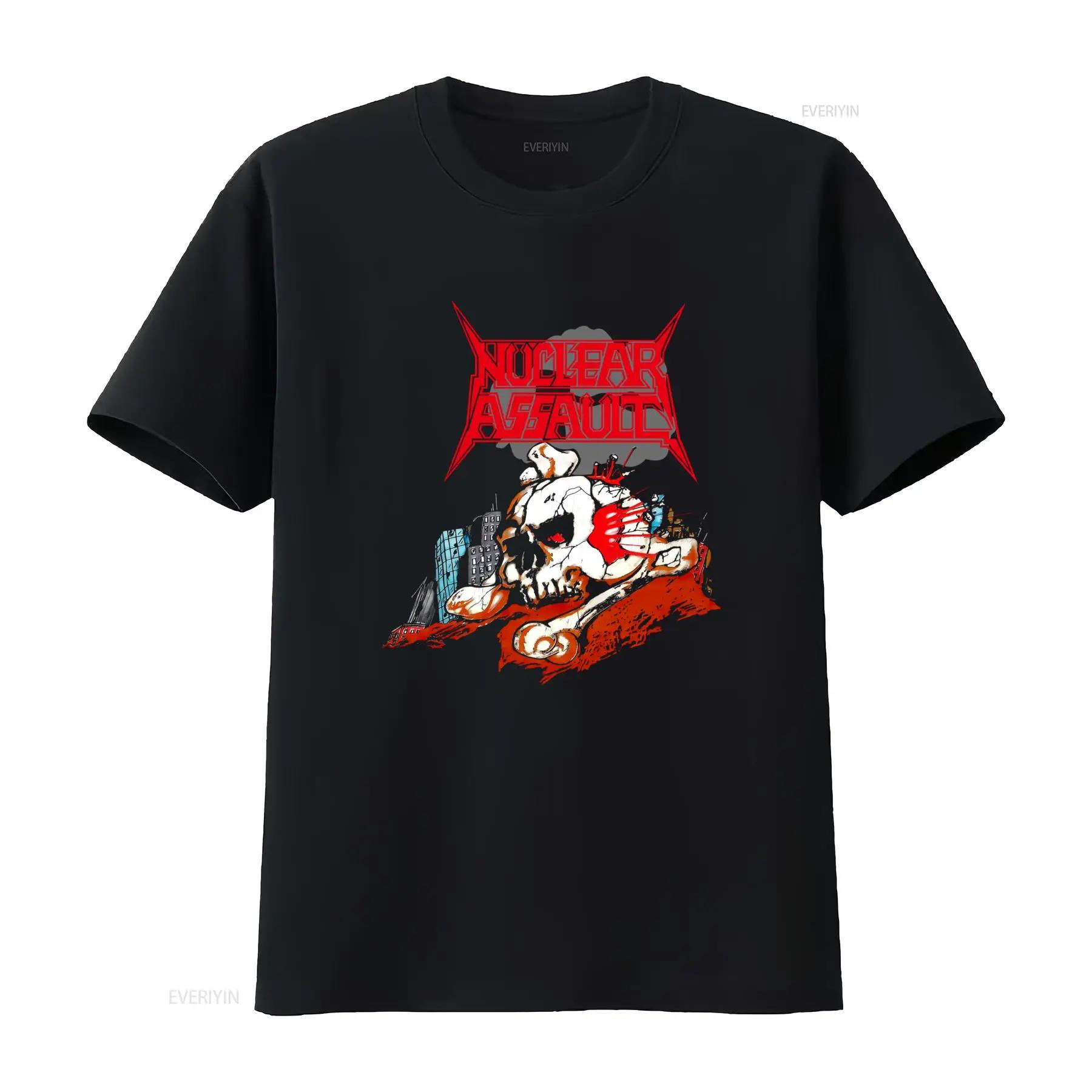 

Vintage Nuclear Assault Band Road To Hell Cotton Black T Shirt In559 vintage Washed Top For Everyday Wear Stretched graphic -... S разноцветный