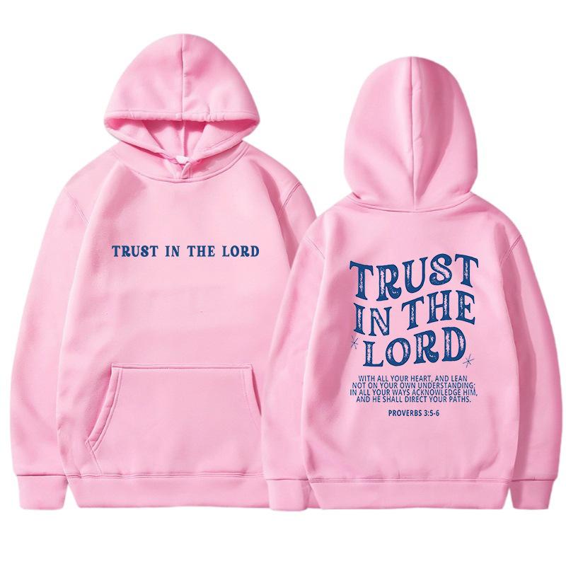 Large Size Casual Hooded Sweatshirt Solid Color Letter Printed Long Sleeve Plush Sweatshirt