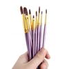 10Pcs Artist Paint Brush Set Nylon Hair Watercolor Acrylic Oil Painting Drawing
