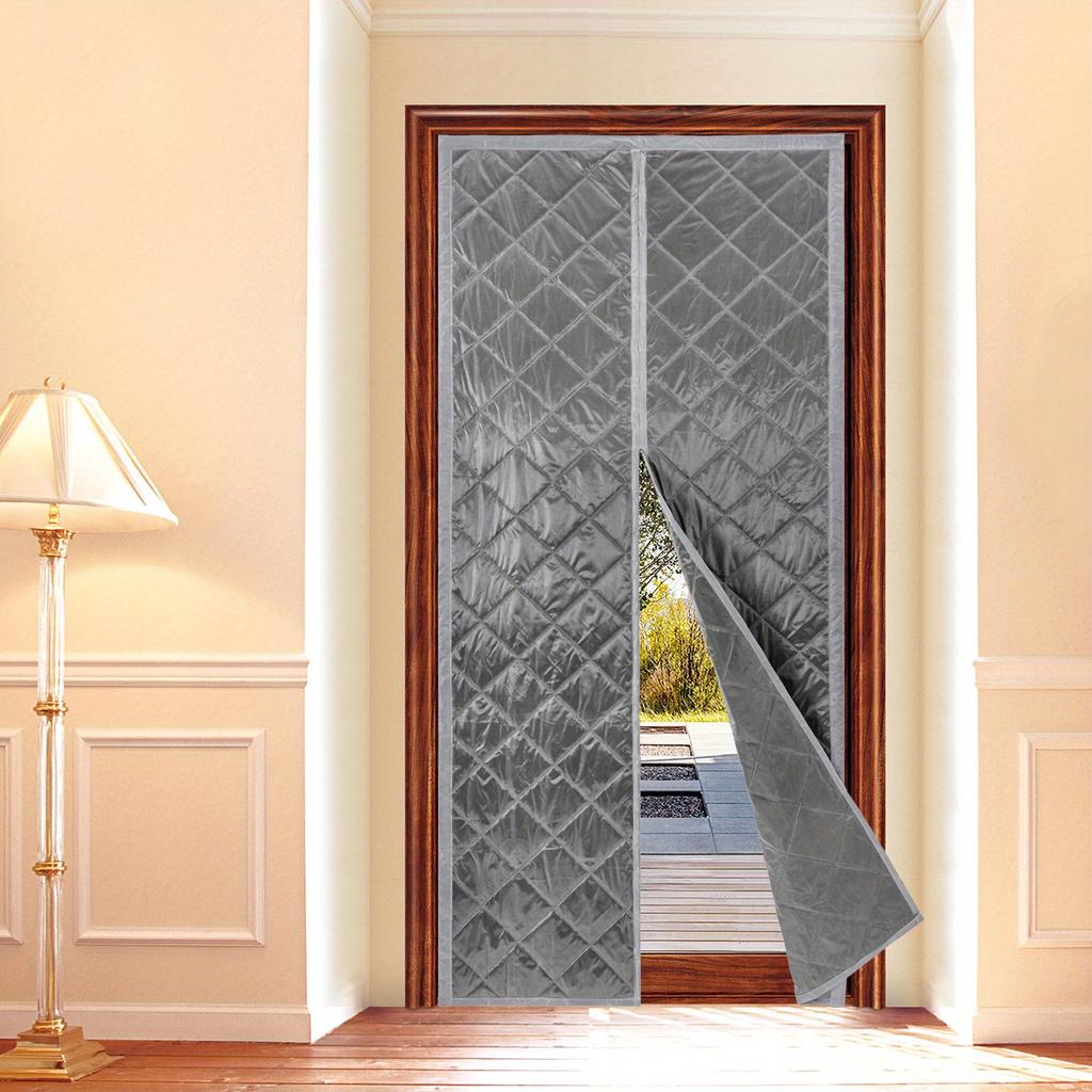 Magnetic Thermal Insulated Door Curtain – 37.4"x82.7" Self-Sealing Energy Saving Curtain for Home, Blocks Draft, Dust & Insects