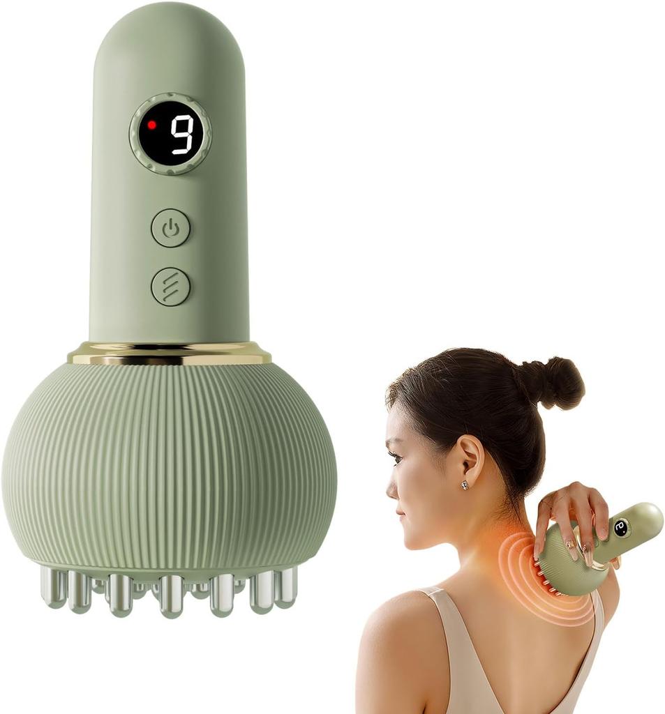 Handheld Heated Massager with 9 Adjustable Temperatures for Legs, Arms, Abdomen, and Body (Green)