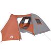 VidaXL Family Dome Tent 6 Person, Shade Tent with Carry Bag, Camping Awning, Garden Shelter, Orange 94355