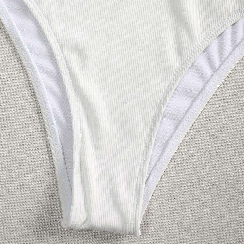 Bikini Sexy Ribbed High Waist Bralette Bikini Female Swimsuit Women Swimwear Two-pieces Bikini Set Bather Bathing Suit Swim